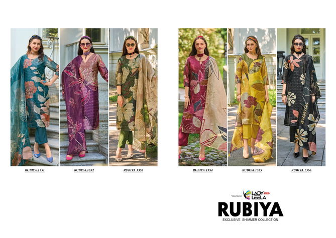 Rubiya By Lady Leela Jacquard Digital Printed Readymade Suits Wholesale Shop In Surat